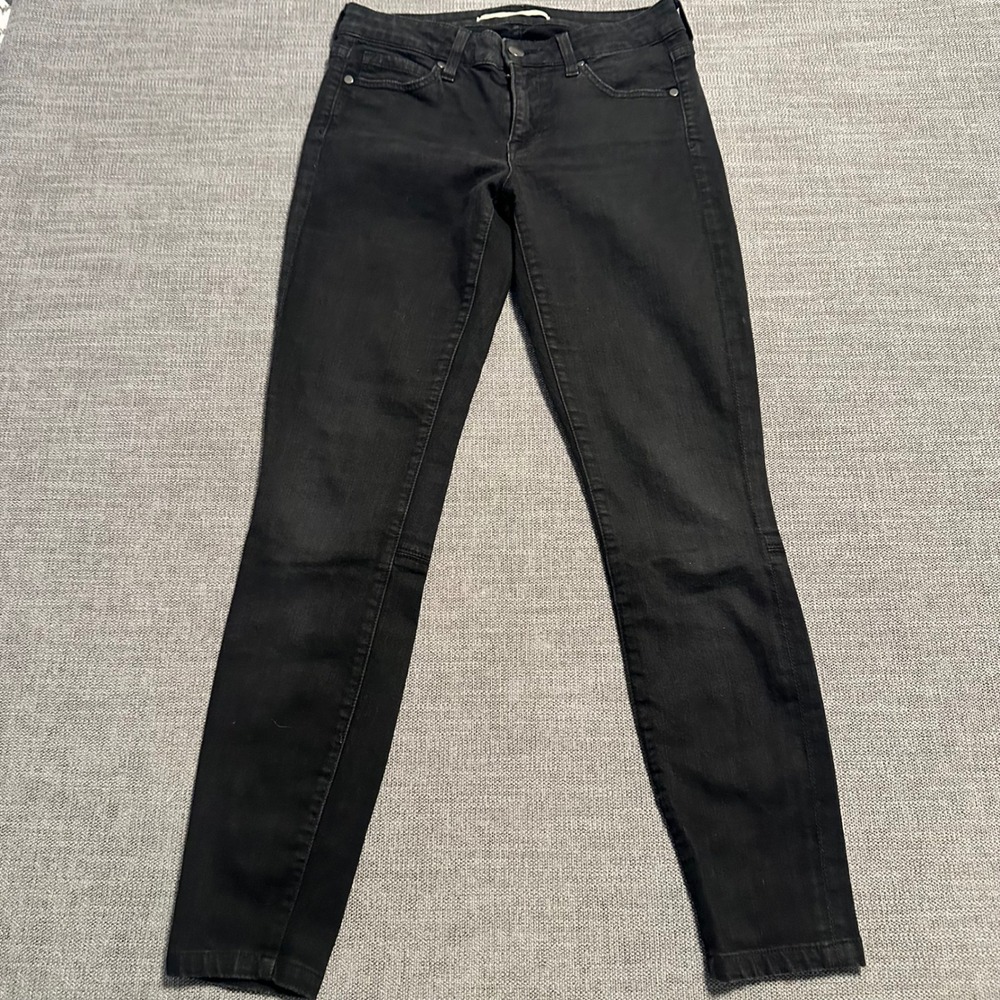 Vince Skinny Jeans Womens 27 Black Stretch Mid Rise Made in USA